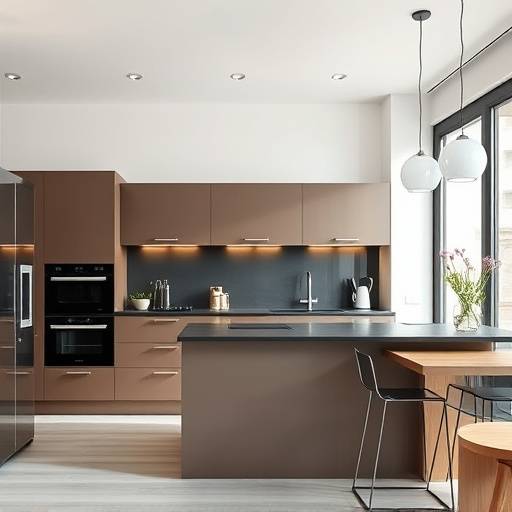 Cocina moderna de un apartamento en alquiler en Valencia