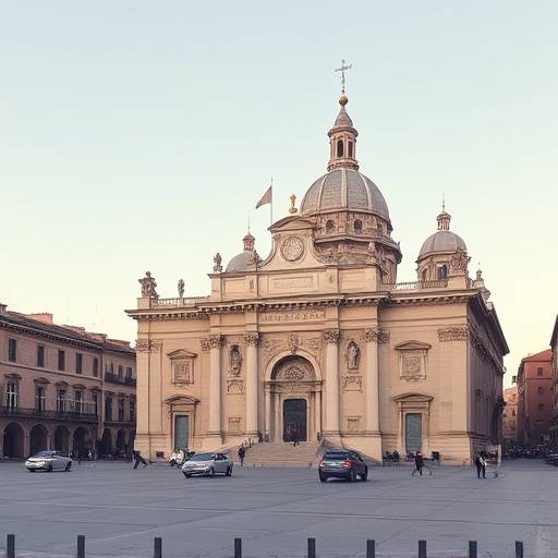 Vista de la Plaza del Pilar en Zaragoza con la Bas&iacute;lica del Pilar
